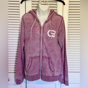 Cyclebar Mauve Hooded Zip Sweatshirt with White Logo